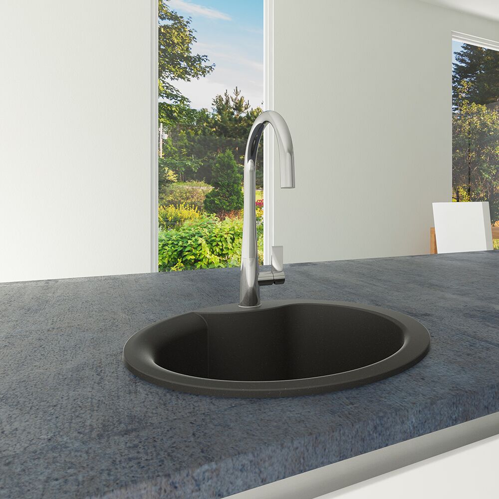 round granite sink