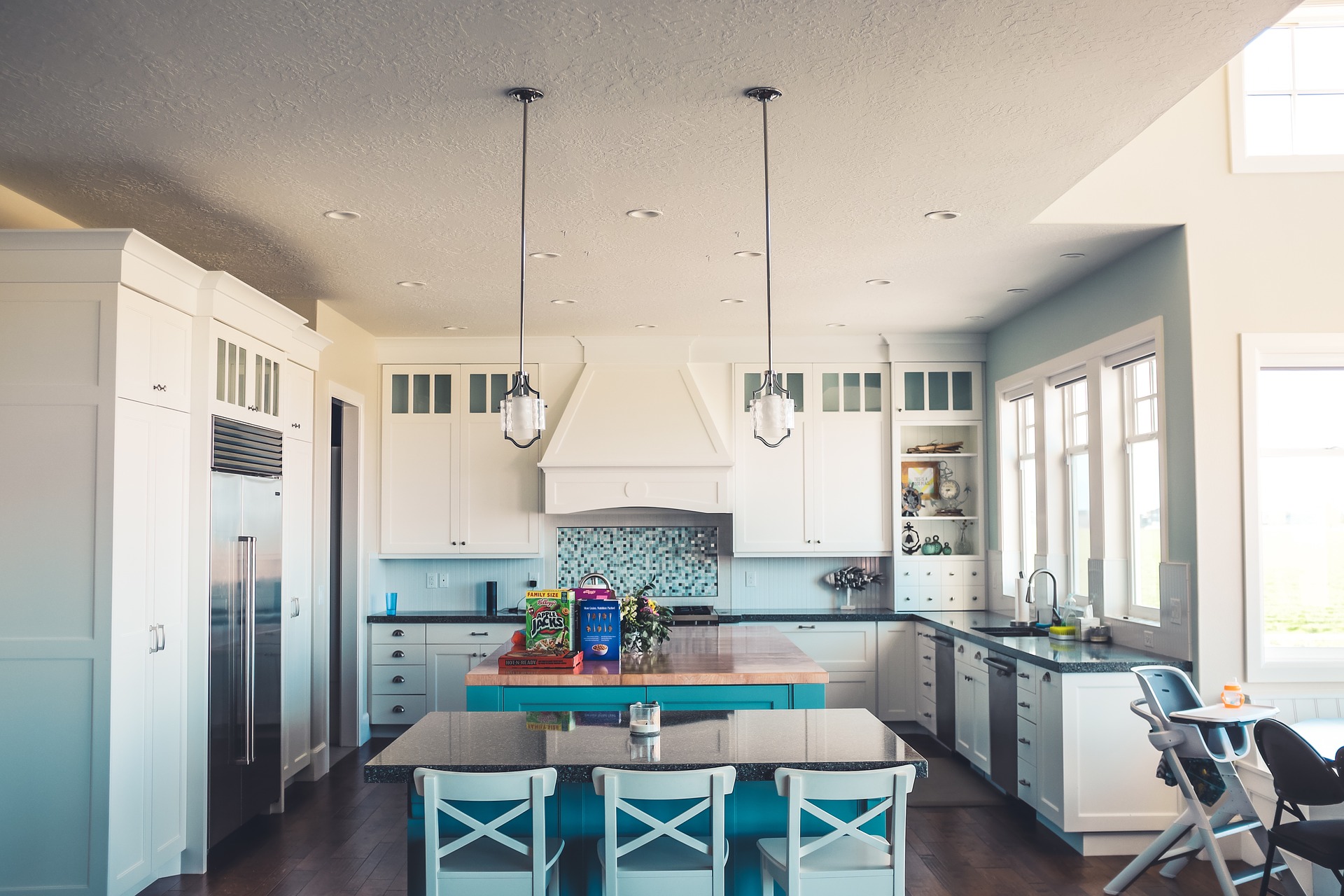 blue themed kitchen trends