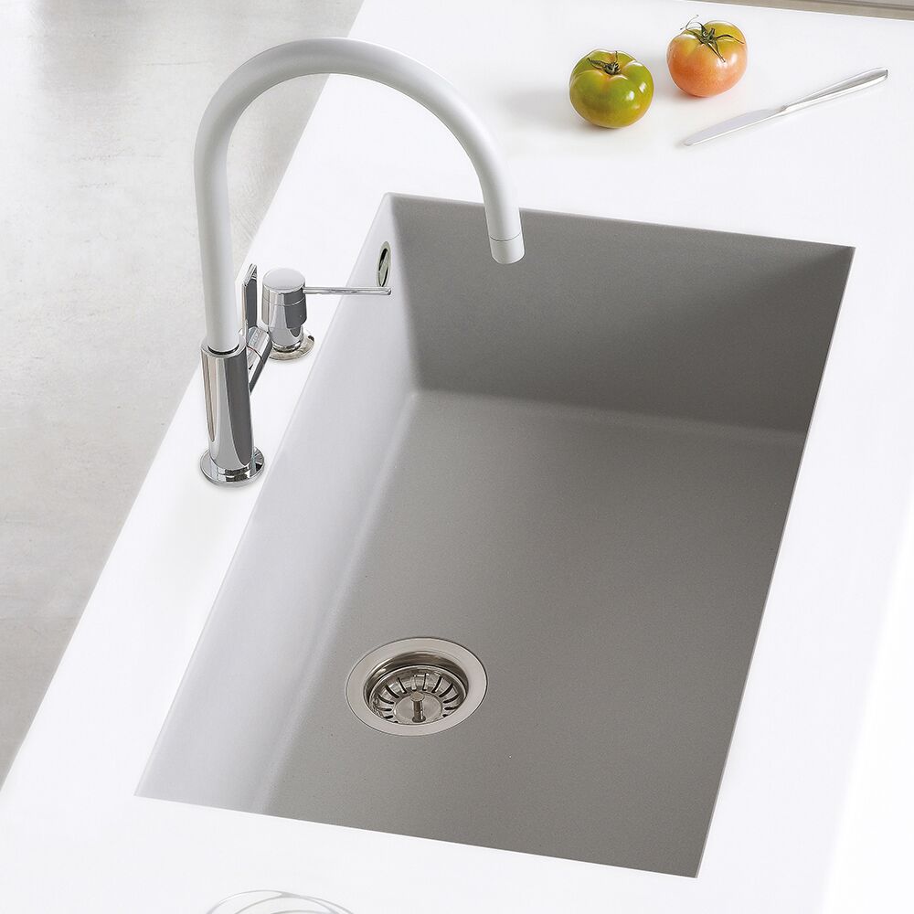 white granite sink single bowl