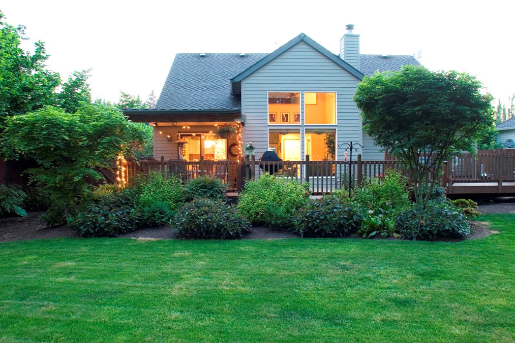 house seen from lawn grass
