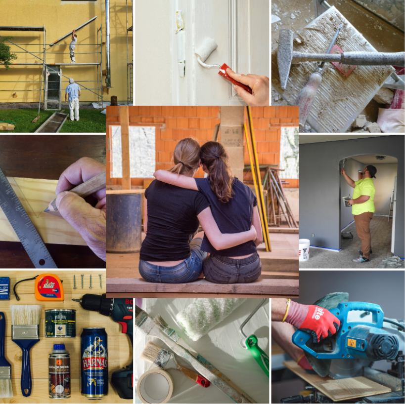 home renovation collage