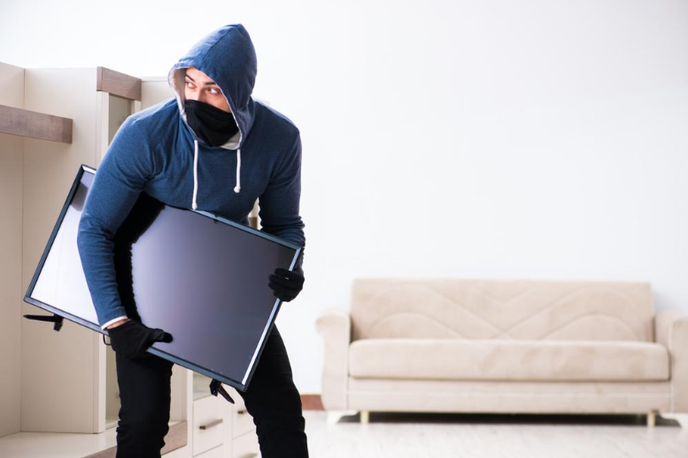 burglar with tv