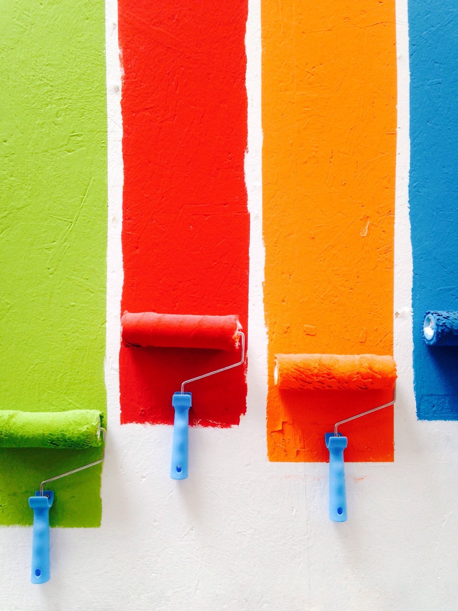 Paint Rollers paint rollers - green, red, orange, blue