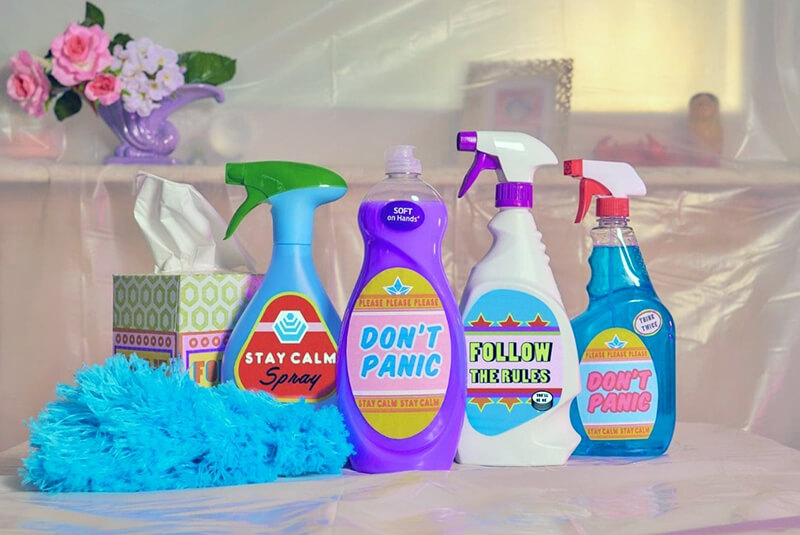 sanitizers and cleaning materials