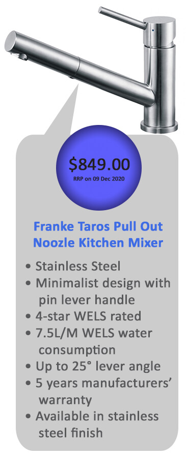 franke taros pull out nozzle kitchen mixer