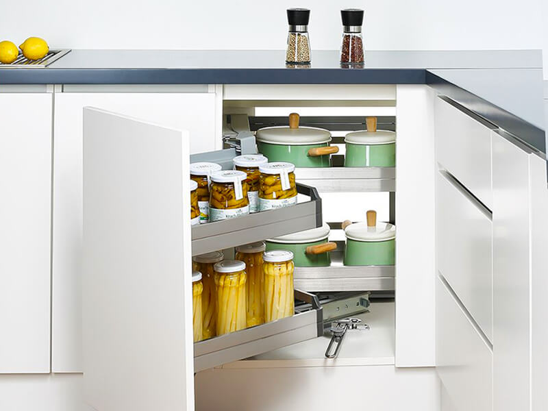Corner Storage corner pantry organisation