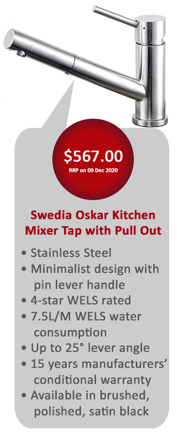 swedia oskar kitchen mixer tap with pull out
