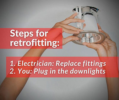 Retrofitting Down Lights downlight installation in existing house