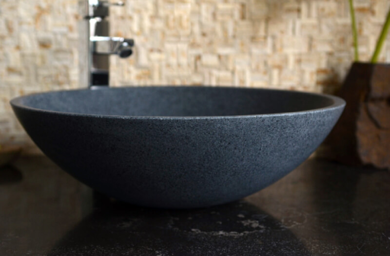 moku grey stone round bathroom basin round bathroom basin, stone basin, moku