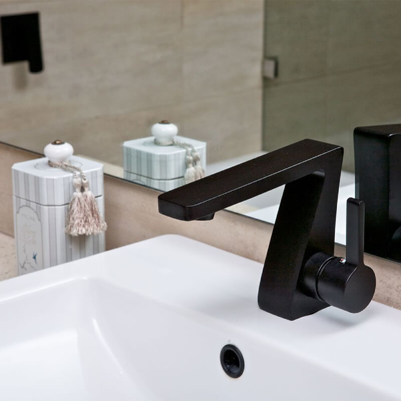 Vale Brighton Single Lever Basin Mixer basin mixer, matte black, black basin mixer