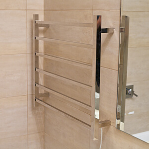 stainless steel polished heated towel rail