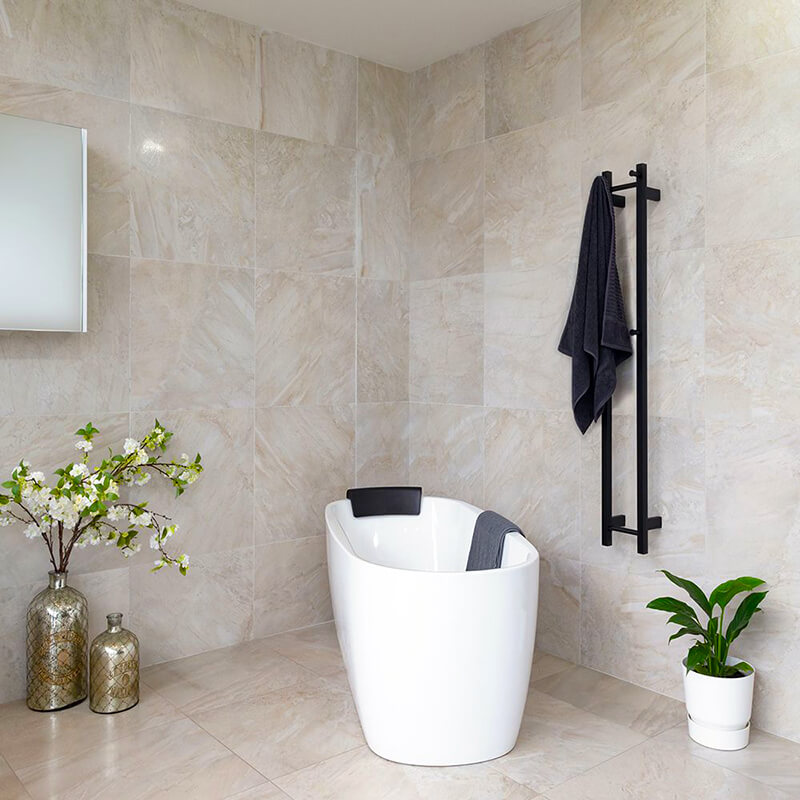 Black Heated Towel Rail black vertical square heated towel rail