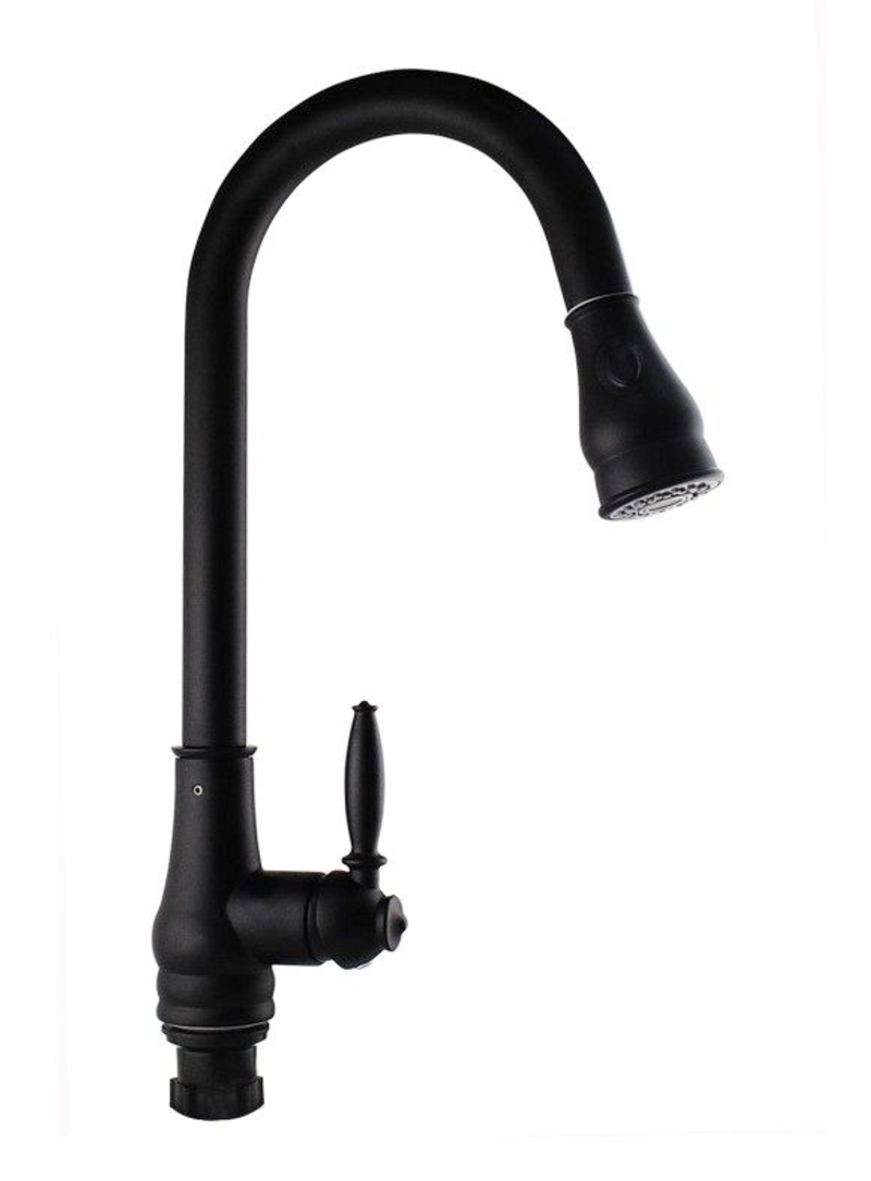 Aquaperla Vintage Matte Black Mixer Tap vintage kitchen mixer, pull-out kitchen mixer tap, aquaperla kitchen mixer tap
