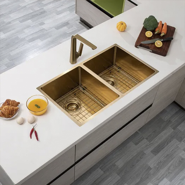 brushed gold kitchen sinks